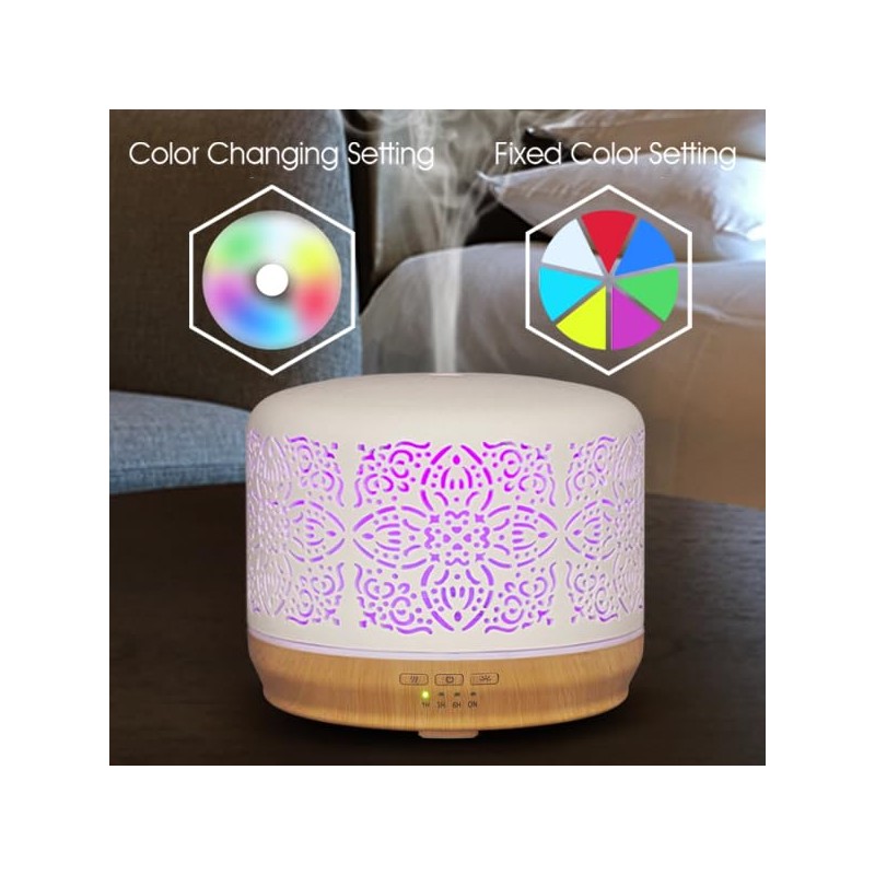 Earnest Living Essential Oil Diffuser White Ceramic Diffuser 500 ml