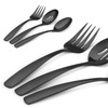 Bysta Serving Utensils Set, Matte Black 5-Piece Hostess Set, Stainless