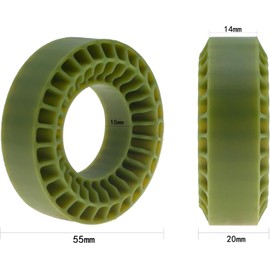 fujita 1.0 RC Tire Waterproof Silicone Filled Inner Tube for 57-63MM OD Tires for 1/18 1/24 RC Scale Crawler TRX4M SCX24 Ax24 FCX24（Green）