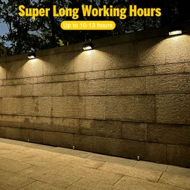 Brighter Solar Fence Lights,Solar Lights Outdoor Waterproof,Warm White and RGB 8 Colors,Dusk to Dawn Deck Light, Outdoor Lighting for Backyard/Railing/Wall/Step/Patio（12 Pack）