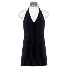 Fame F23 V-Neck Bib Apron - Black & White Pinstripe (WFA33561WP)