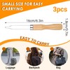 3Pcs Button Hook Assist Device with Easy-Grip Wooden Handle, Stainless