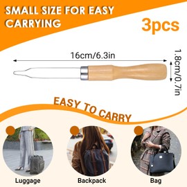 3Pcs Button Hook Assist Device with Easy-Grip Wooden Handle, Stainless Steel Button Hook Helper One Hand Buttons Aids Tool for Elderly Seniors Disabled Men and Women Arthritis & Limited Dexterity