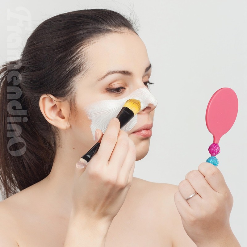 Framendino, 9 Pack Mini Round Handheld Mirrors Beaded Bar for