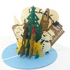 Night Before Christmas Premium 3D Pop Up Card, Metallic Paper,