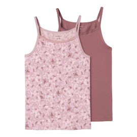 NAME IT Girls' Vest (Pack of 2), Mauve Shadows