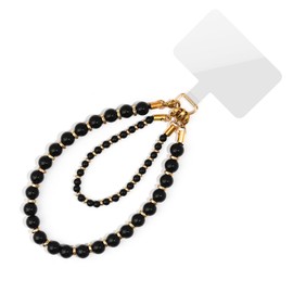 MuagoChic Double Chain Marble Beaded Phone Wrist Strap, Hand Bracelet Strap with Tether Tab, Bead Charms Accessories Wristlet Strap C2