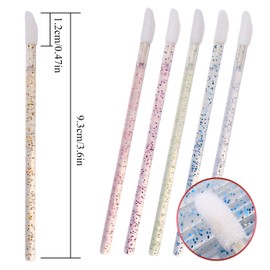 CAIYA 50 Pack Crystal Wand Disposable Lip Brushes, Lip Makeup Brushes Beauty Tool Kits, Lipstick Lip Gloss Applicator for Appling Lip Oil, Lipstick, Lash Extension, Nail Polish, Eyeshadow (Pink)