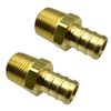 (2 Pack) Brass 1/2” PEX to 3/8” NPT Male Connector