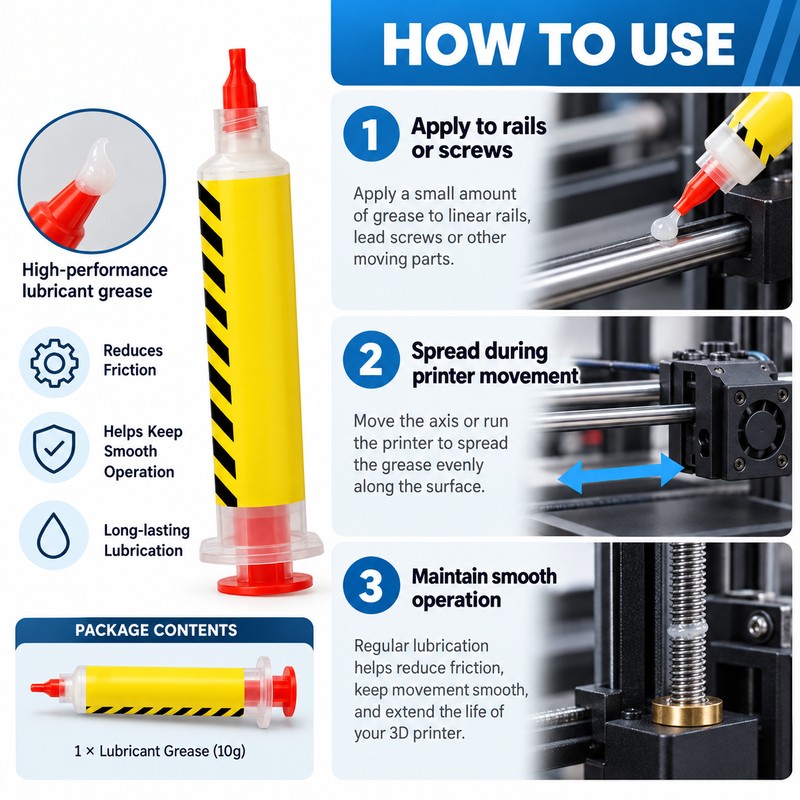 White Lubricant Grease for 3D Printer Maintenance – Rail &