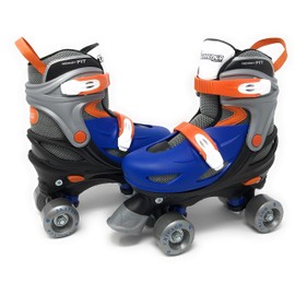 CHICAGO Skates Boys Adjustable Junior Quad Skates - Blue/Black/Orange - Medium Sizes 1-4