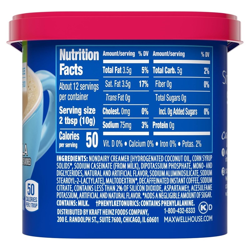Maxwell House Sugar-Free French Vanilla and Suisse Mocha Decaf Instant