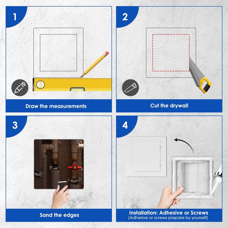 KitchenRaku Access Panel - Paintable Easy Access Doors with Hidden