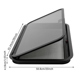 RocoReny 36"W x 20"H RV Exit Window, Ultra Thick Tempered Push Out Window with Net Screen & Trim Ring, Black Shade Glass Camper Emergency Window for RVs, Trailers, Pickup Trucks (36"W x 20")