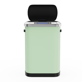 pouseayar 13 Gallon 50L Stainless Steel Smart Trash Can with Motion Sensor Super Quiet Lid and 30 Garbage Bags, Perfect for Kitchen, Home, Office - Blue