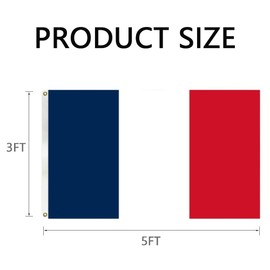GSYLPFT French Flags for Outside 3x5 France Flag Outdoor Vivid Color Fade Resistant Double Stitched France flag with Brass Grommets