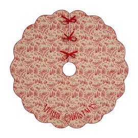 Mud Pie Toile Scalloped Tree Skirt; 54" Dia