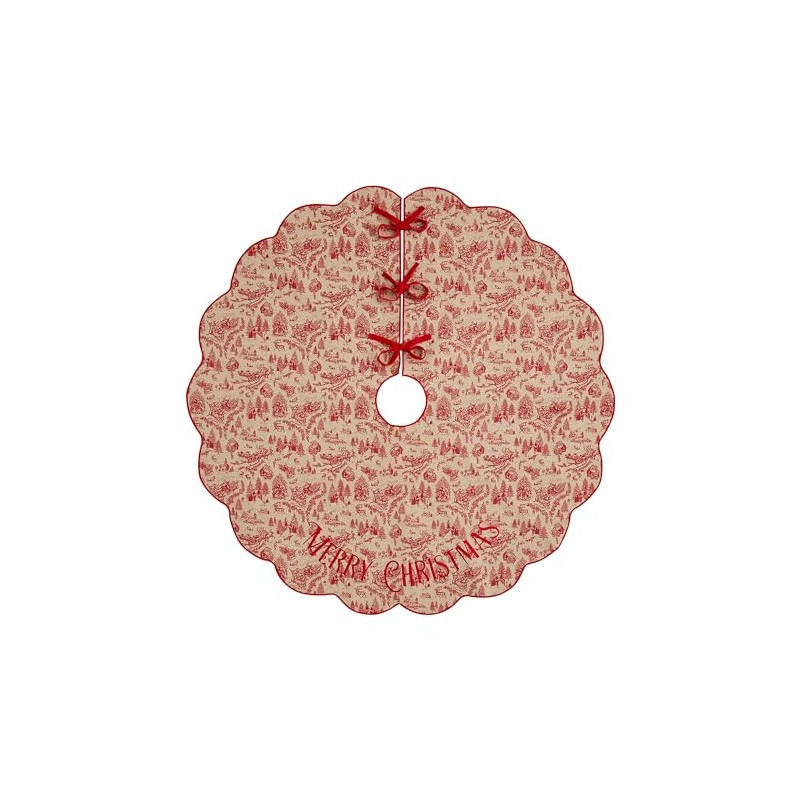 Mud Pie Toile Scalloped Tree Skirt; 54" Dia