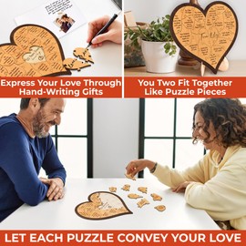 Stofinity 20 Year Anniversary Wood Gifts For Him Her - 20th Anniversary Platinum Gifts For Couple, Happy 20th Anniversary Wedding Gifts For Husband Wife, Puzzle Gifts For 20th Anniversary For Him