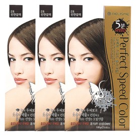 Bellish Perfect Speed ​​Color Cream Speed ​​Hair Dye 5 Minutes (No. 2 Dark Brown) 3 pcs. / 벨리쉬 퍼펙트 스피드 칼라크림스피드 염모제 5분 (2호 진한갈색) 3개