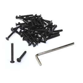 iexcell 50 Pcs M4 x 35 Alloy Steel 10.9 Grade Hex Socket Flat Head Cap Screws Bolts Assortment Kit, Black Oxide Finish