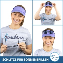 TrailHeads Women's Visor Cap - Women's Sun Shield for Running, Golf and Tennis - Recycled Tennis Cap Women, lavender