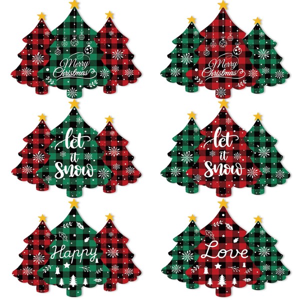 Christmas Placemats Set of 6 Christmas Tree Plastic Table Mats