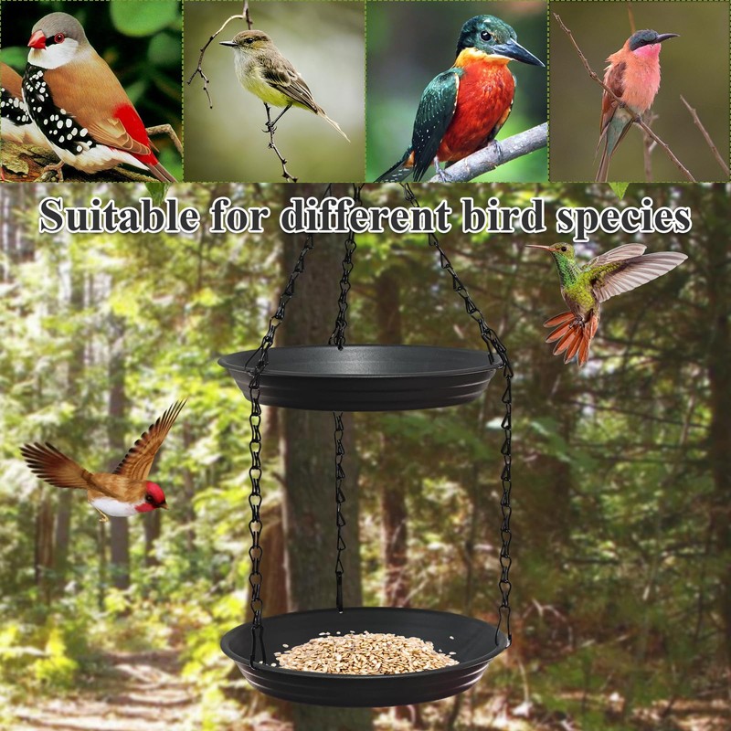 Gute Double Layer Hanging Metal Mesh Bird Feeder Tray -
