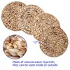 Wicker Round Woven Hyacinth Placemats by Trademark Innovations (Set of