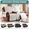 Ruaozz Waterproof Loveseat Recliner Cover with Console Non-Slip Reclining Couch