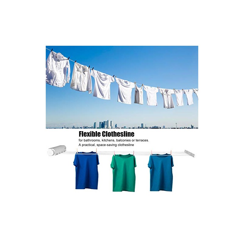 Retractable Clothesline 5-Line Dryer | Indoor or Outdoor Use |