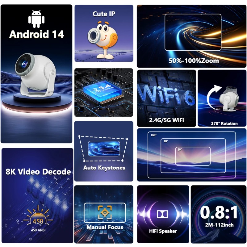 Topleo Android Projector hd 8k Video Smart Home Lcd Home
