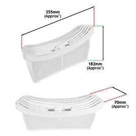 SPARES2GO Complete Lint Screen Fluff Cage Filter for Beko Adorina DCB DCY DPU DPY Series Tumble Dryer (355mm x 70mm x 182mm)
