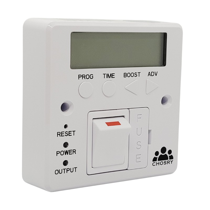 CHOSRY Programmable Fused Spur Timer Switch for electric towel rails,