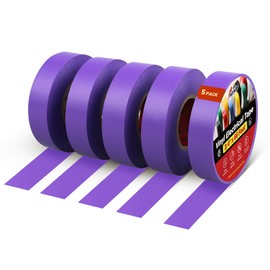 RED WOLF 5 Pack Purple Electrical Tape 3/4 Inch x 66 Ft Industrial Grade UL/CSA Listed 7 Mil Thick Flame Retardant High Temp Waterproof Electrical PVC Tape Electric Super Vinyl Rated 600V