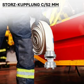 Storz-Coupling C/52mm Hose Tail with long connecting piece, Alu