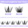 Individual Eyelash Clusters, Lashes, D Curl, 12-16 mm, 0.07 mm,
