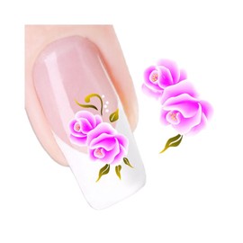 Water Transfer Flowers Daisy Rose Sunflower Nail Art Stickers Decals Xf1034 Nail Wraps Art Stickers Manicure Supplies for Women for Home Nails Full Long Lasting Easy Apply and Remove