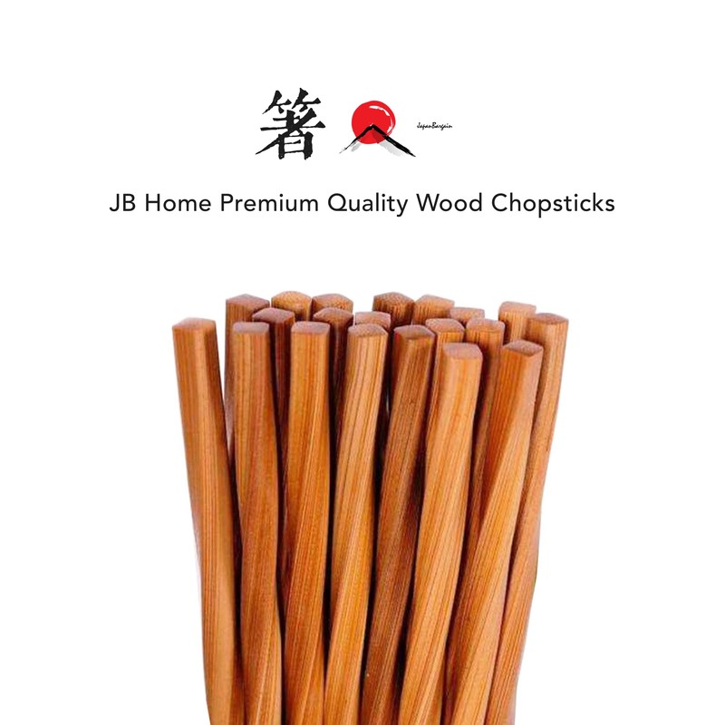 JapanBargain 3650, Bamboo Chopsticks Reusable Japanese Chinese Korean Wood Chop
