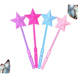 DECHOUS 5pcs Luminous Star Shaped Glow Sticks Hollow out Party Light Sticks for Concerts Festivals and Birthday Celebrations Creative and Portable Fun Random Color