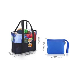 Smof Large Mesh Beach Bag, blue