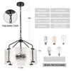 Juhoural 4 Light Glass Drum Chandelier, 18'' Rustic Dining Room