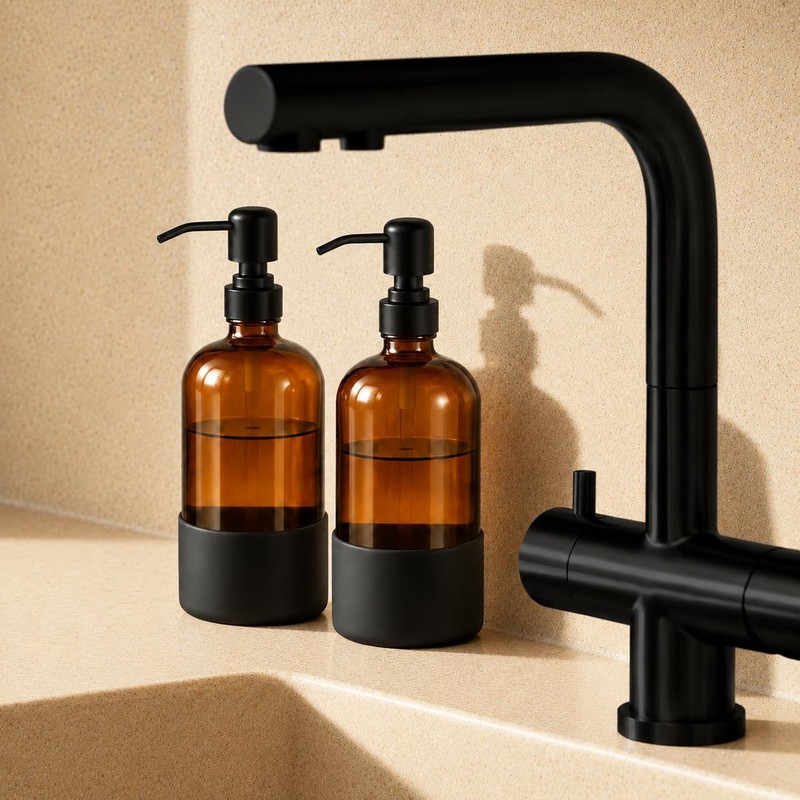 Homepicker 16 oz Hand and Dish Soap Dispenser Set for