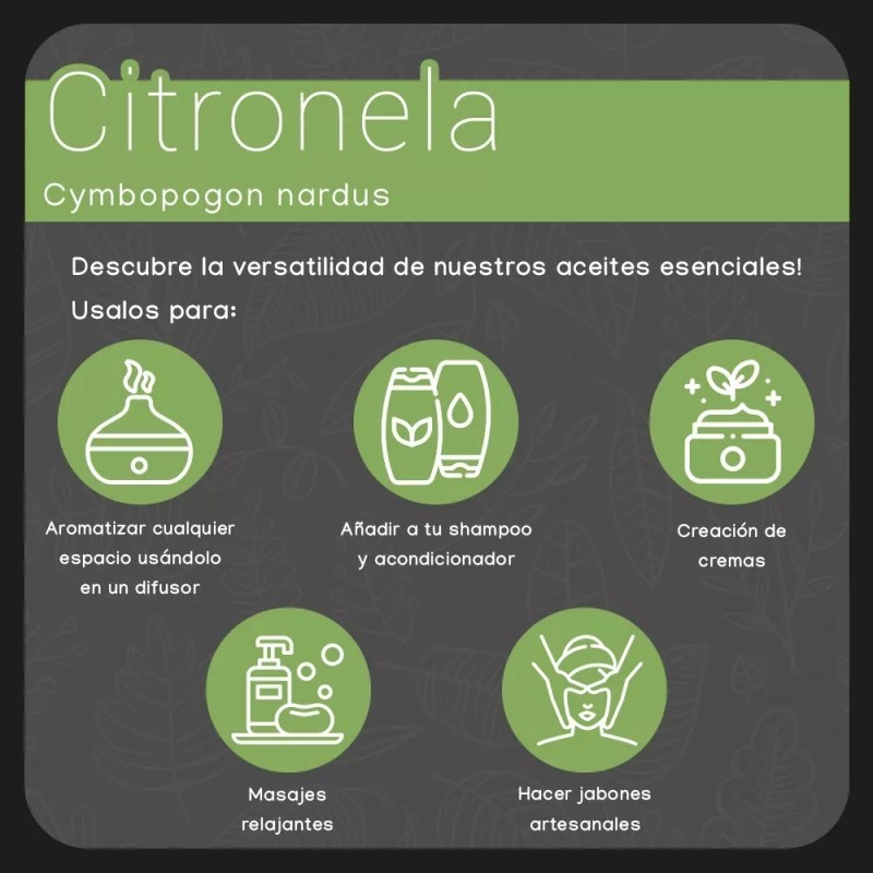 Nate Organic Aceite Esencial Citronela 100% Puro 50 Ml Nate