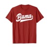 Bama Alabama White Script Design Southern T-Shirt