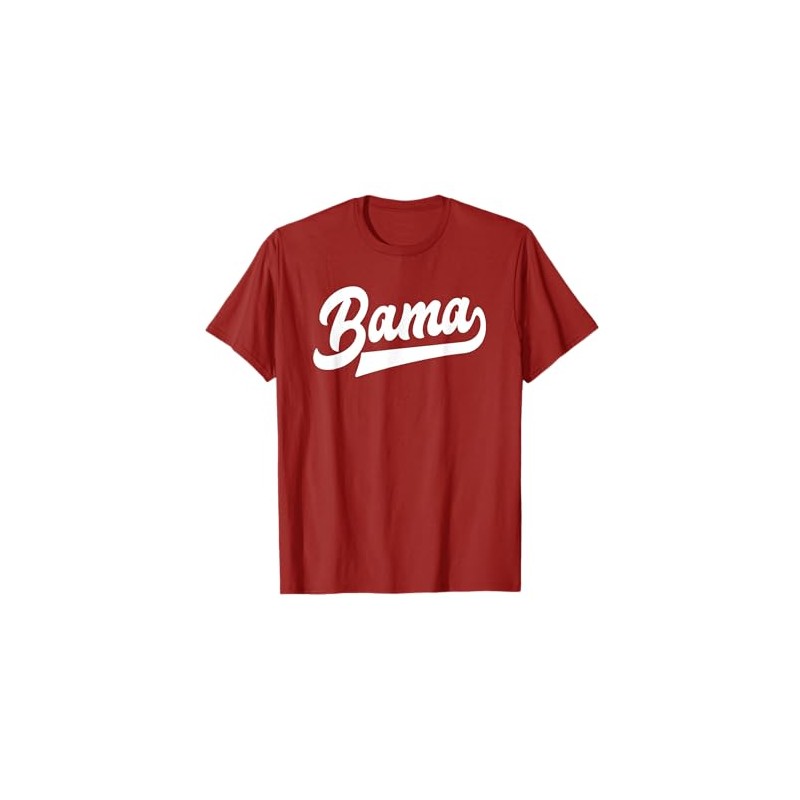 Bama Alabama White Script Design Southern T-Shirt