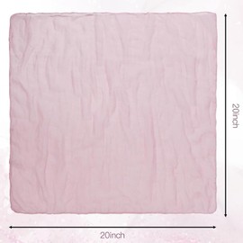 Cheesecloth Napkins Set of 6, 20 x 20 Inch Soft Gauze Cotton Linen Dinner Napkins, Handmade Square Rustic Table Napkins for Parties Weddings Event Family Dinner Boho Boho Decoration, Pink