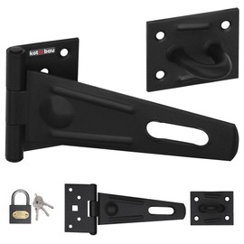 KOTARBAU® Hasp 150 x 45 mm Deadbolt Lock with Padlock Powder-Coated Steel Black Hasp Safety Hasp Gate Lock Garden Gate Latch Door Bolt Lockable Locking