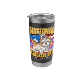 National Checkers Day Dogs in Politics September 23rd USA Stainless Steel Insulated Tumbler