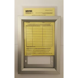 HPD signs, Silver backround, Aluminium-Rust Free, with holes. "The Moo Line"- (Certificate of inspection visits in frame 6x9)